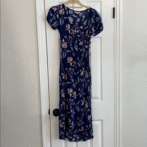 Billabong Navy Floral Wrap Dress